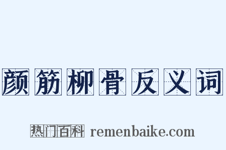 颜筋柳骨反义词是什么意思的图片